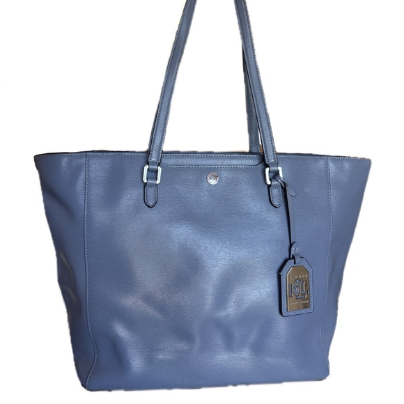 Lauren Ralph Lauren Handbags - Ralph Lauren Newberry Halee Periwinkle Medium Blue Leather Shoulder Bag